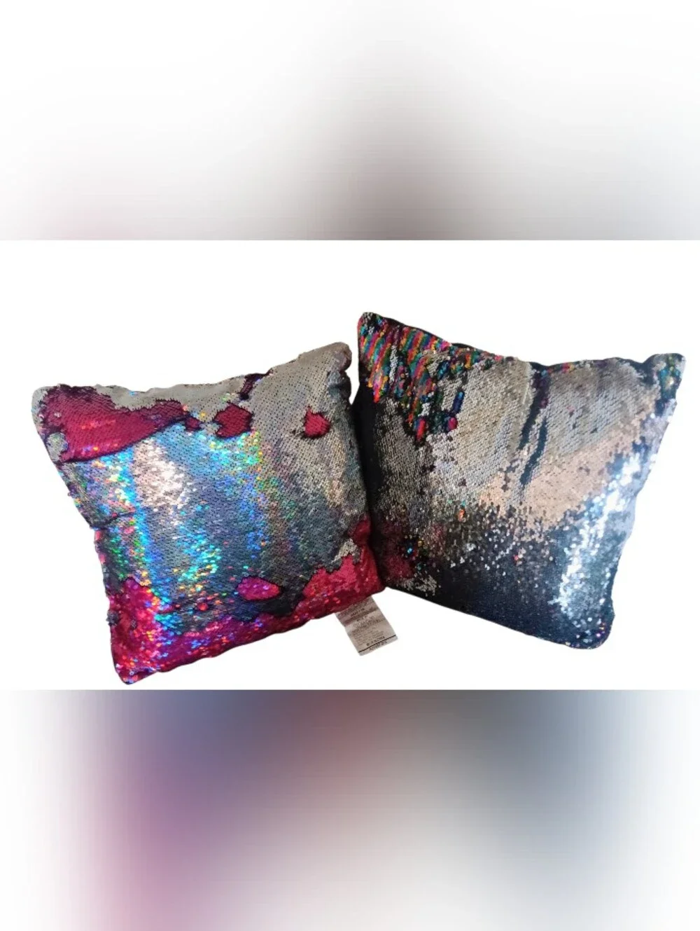 Set Of 2 Mainstays Reversible Sequin Sparkle Throw Pillows 17X17 New
